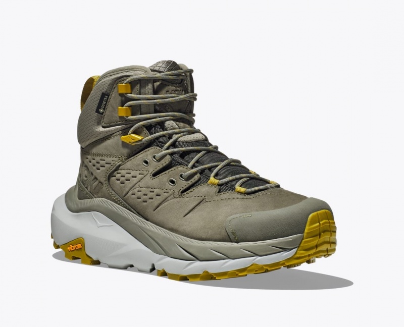 Men's HOKA Kaha 2 GTX Hiking Boots Olive | 634-CGKYHM