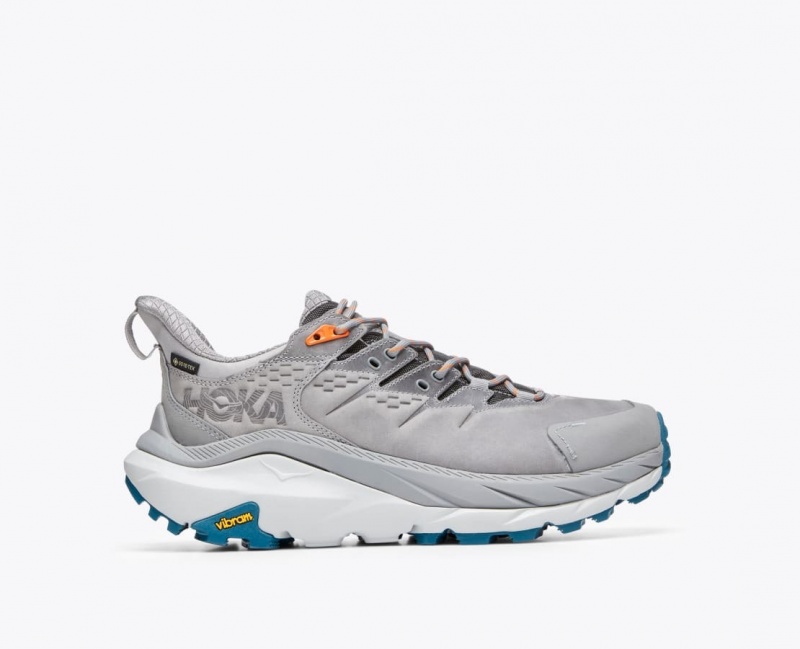 Men\'s HOKA Kaha 2 Low GTX Hiking Shoes Grey | 467-KZTHOG