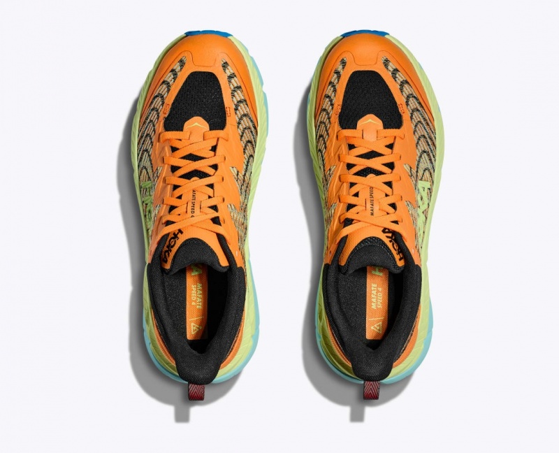 Men's HOKA Mafate Speed 4 Trail Running Shoes Orange / Green | 436-QSAKJG