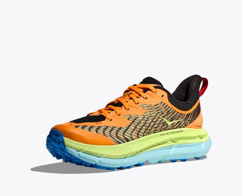 Men's HOKA Mafate Speed 4 Trail Running Shoes Orange / Green | 436-QSAKJG