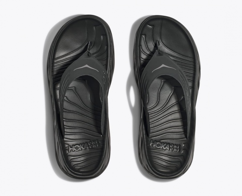 Men's HOKA ORA Recovery Flip Flops Black | 623-KGUPWE