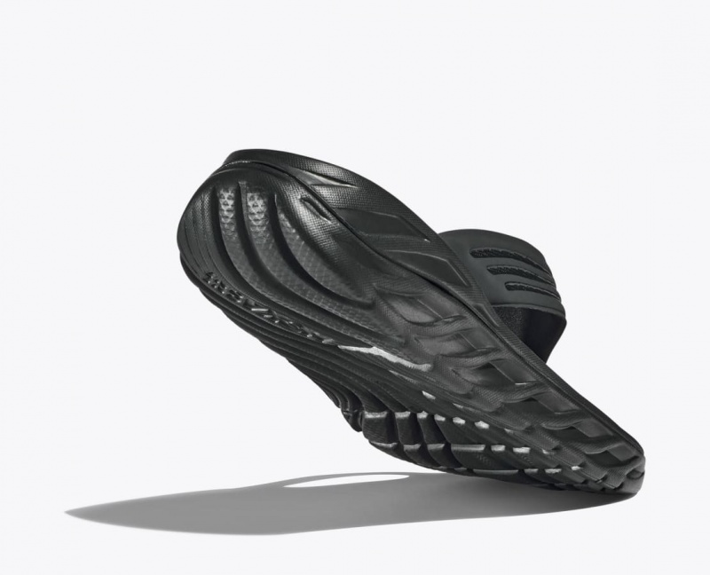 Men's HOKA ORA Recovery Flip Flops Black | 623-KGUPWE