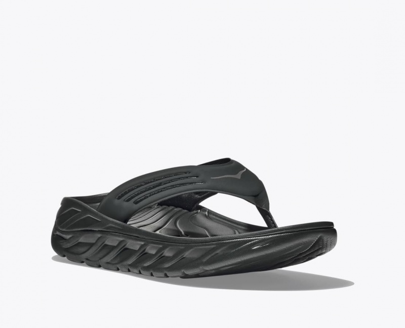 Men's HOKA ORA Recovery Flip Flops Black | 623-KGUPWE