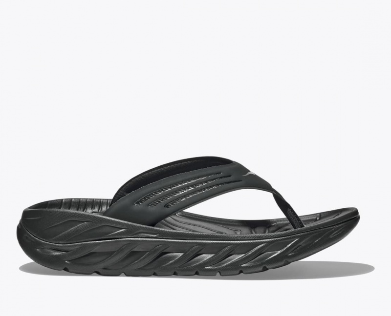 Men\'s HOKA ORA Recovery Flip Flops Black | 623-KGUPWE