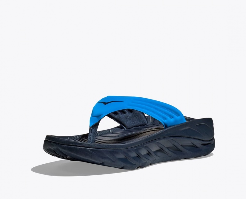 Men's HOKA ORA Recovery Flip Flops Blue / Black | 823-XEVCHI