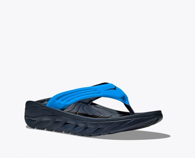 Men's HOKA ORA Recovery Flip Flops Blue / Black | 823-XEVCHI