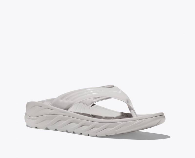 Men's HOKA ORA Recovery Flip Flops Grey | 473-ZEQBVR