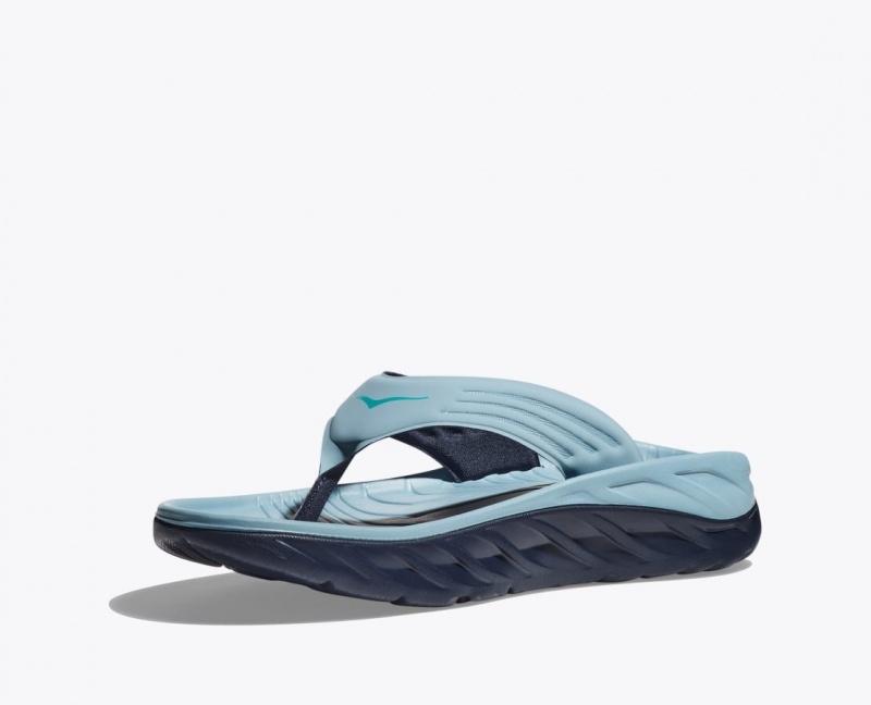 Men's HOKA ORA Recovery Flip Flops Light Blue / Black | 875-MOULDI