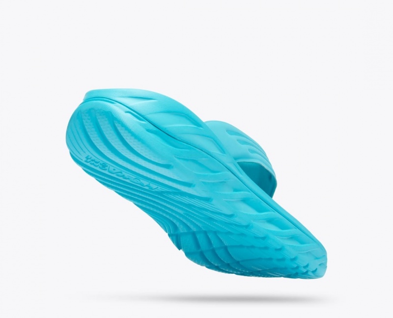 Men's HOKA ORA Recovery Flip Flops Turquoise | 926-SFICBP