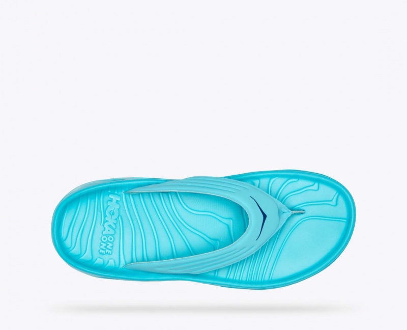 Men's HOKA ORA Recovery Flip Flops Turquoise | 926-SFICBP