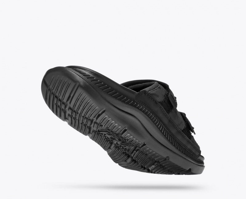 Men's HOKA Ora Luxe Slide Black | 380-RKEUXG