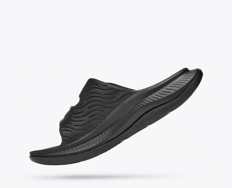 Men's HOKA Ora Luxe Slide Black | 380-RKEUXG