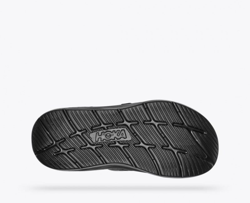 Men's HOKA Ora Luxe Slide Black | 380-RKEUXG