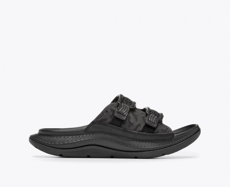 Men\'s HOKA Ora Luxe Slide Black | 380-RKEUXG