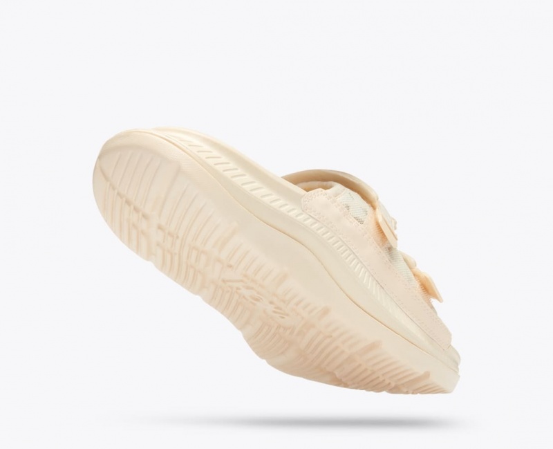 Men's HOKA Ora Luxe Slide Cream | 614-RZUYQD