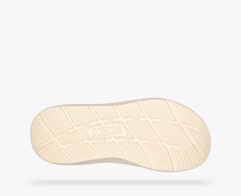 Men's HOKA Ora Luxe Slide Cream | 614-RZUYQD