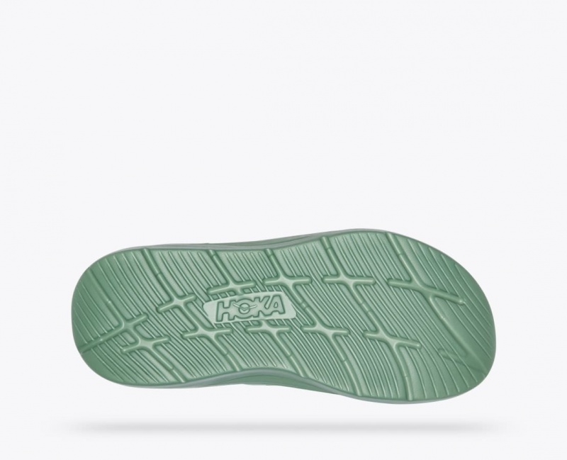 Men's HOKA Ora Luxe Slide Green | 490-YEJOUQ