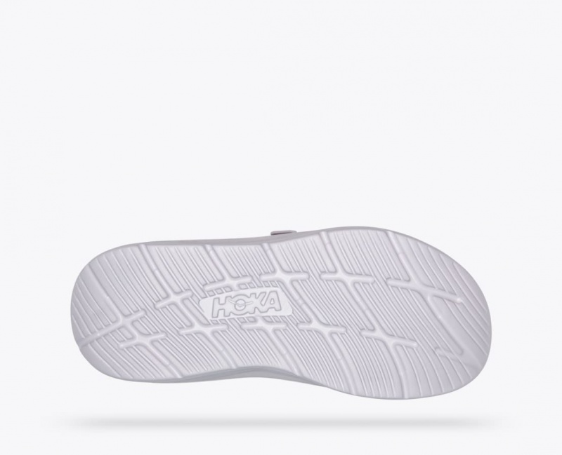 Men's HOKA Ora Luxe Slide Light Beige / Grey | 480-QRCLWM