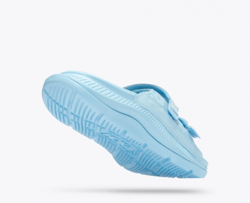 Men's HOKA Ora Luxe Slide Light Blue | 371-GVENOP