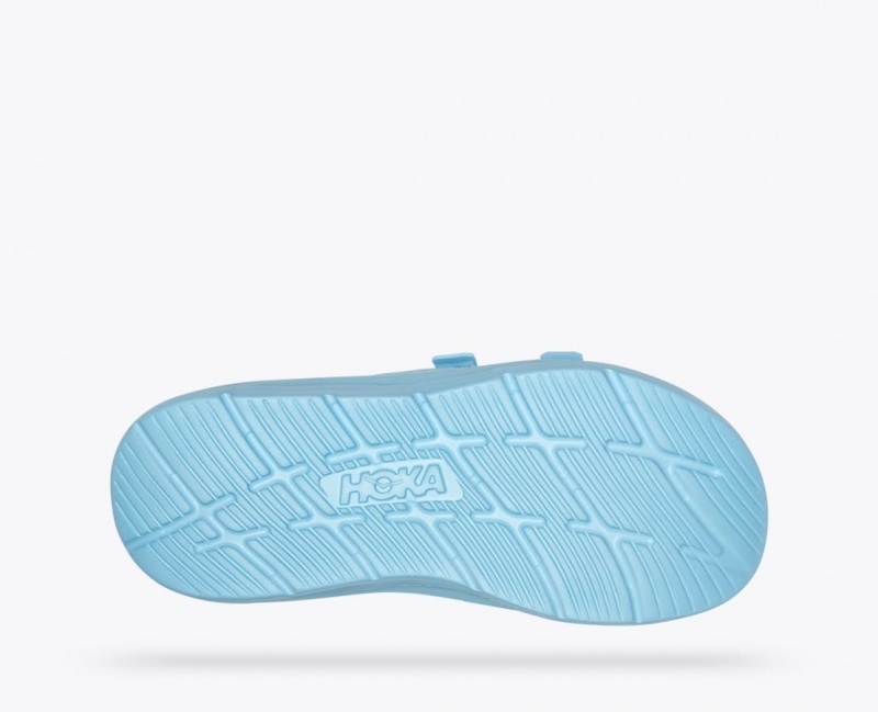 Men's HOKA Ora Luxe Slide Light Blue | 371-GVENOP