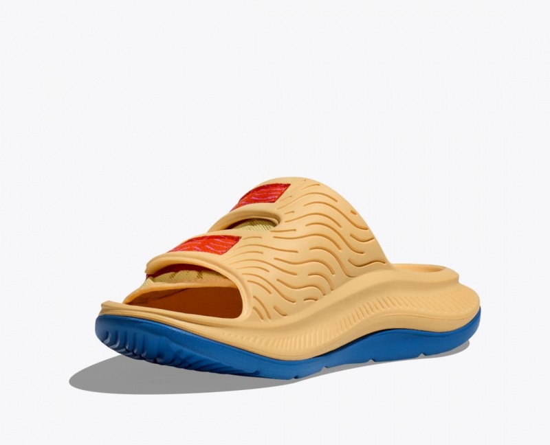 Men's HOKA Ora Luxe Slide Light Orange | 147-QVBITZ