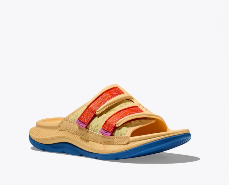 Men's HOKA Ora Luxe Slide Light Orange | 147-QVBITZ