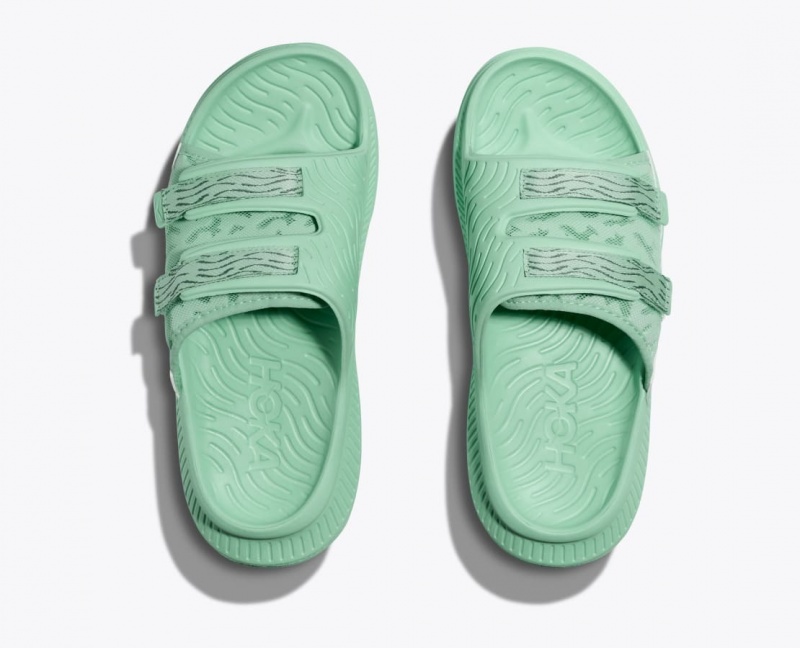 Men's HOKA Ora Luxe Slide Mint | 642-YCZQPU