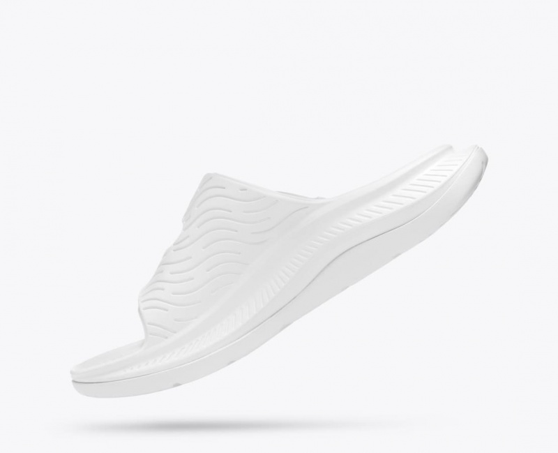 Men's HOKA Ora Luxe Slide White | 738-KDNPFE