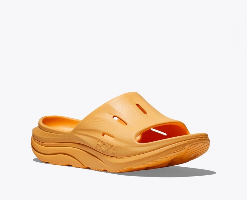 Men's HOKA Ora Recovery 3 Slide Dark Orange | 067-PNCXYZ