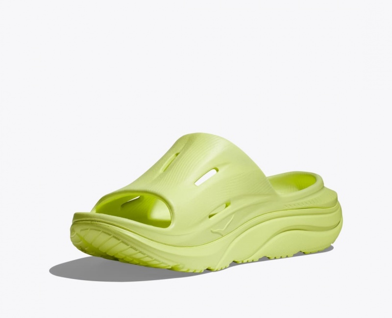 Men's HOKA Ora Recovery 3 Slide Light Green | 723-QHDGXT