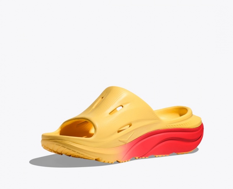 Men's HOKA Ora Recovery 3 Slide Orange / Red | 572-XWKDZA