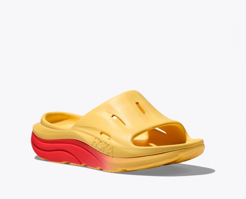 Men's HOKA Ora Recovery 3 Slide Orange / Red | 572-XWKDZA