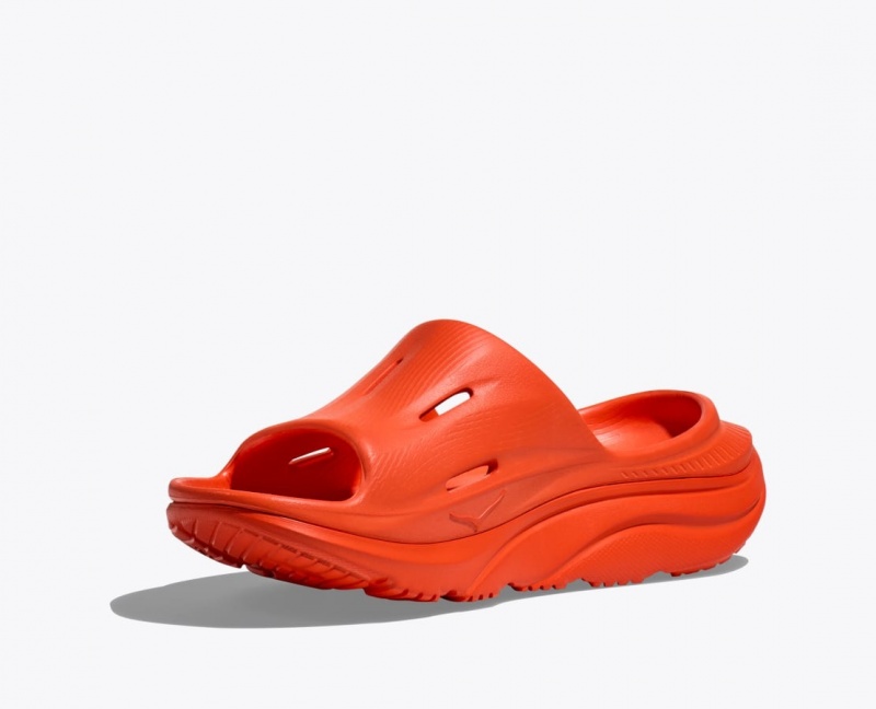 Men's HOKA Ora Recovery 3 Slide Red | 490-XPGJLB