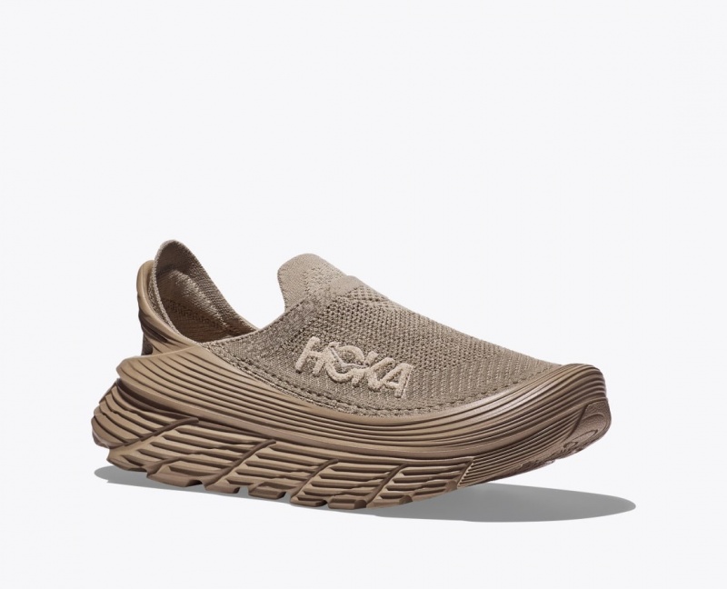 Men's HOKA Restore TC Walking Shoes Dark Brown | 534-ZOKTYL