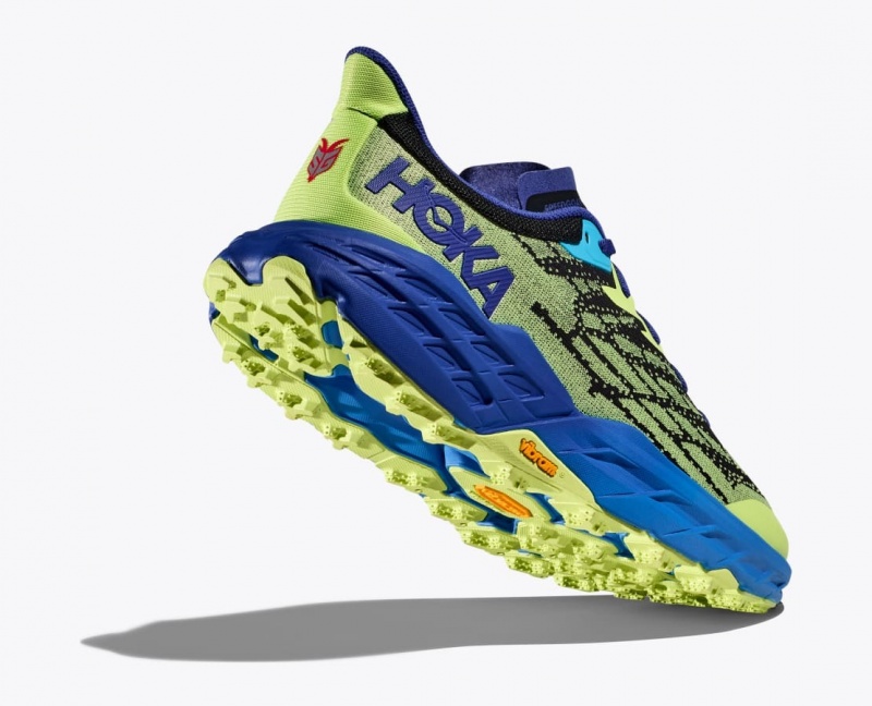 Men's HOKA Speedgoat 5 Trail Running Shoes Green / Black / Blue | 015-YJQKIL