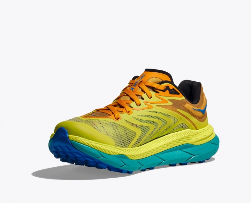 Men's HOKA Tecton X 2 Trail Running Shoes Green / Orange | 293-TNJLBV