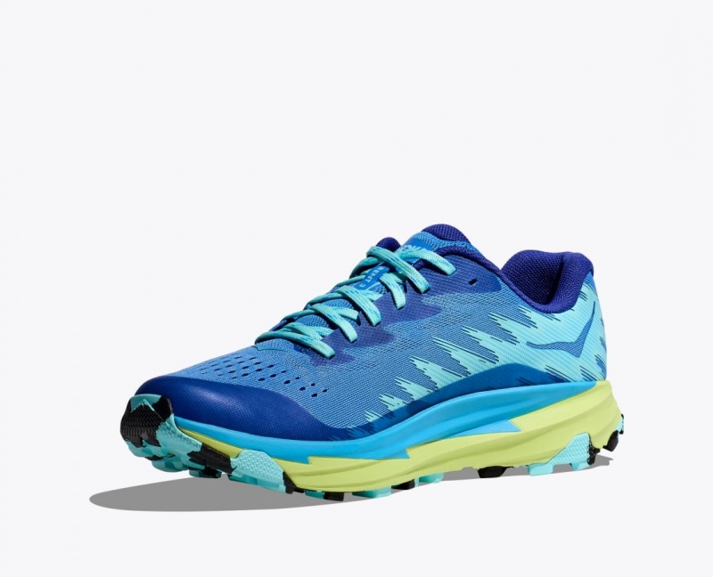 Men's HOKA Torrent 3 Trail Running Shoes Blue / Green | 297-PRMFXA