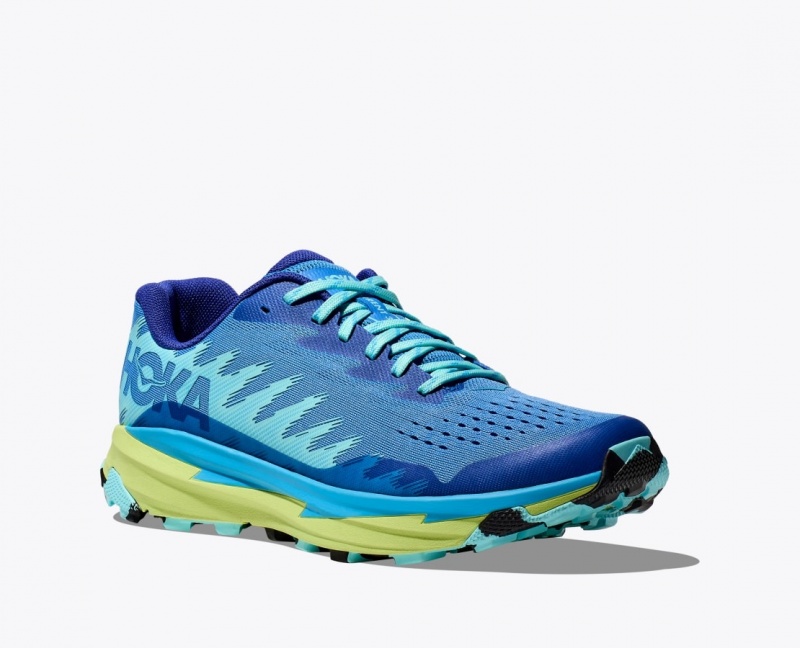 Men's HOKA Torrent 3 Trail Running Shoes Blue / Green | 297-PRMFXA