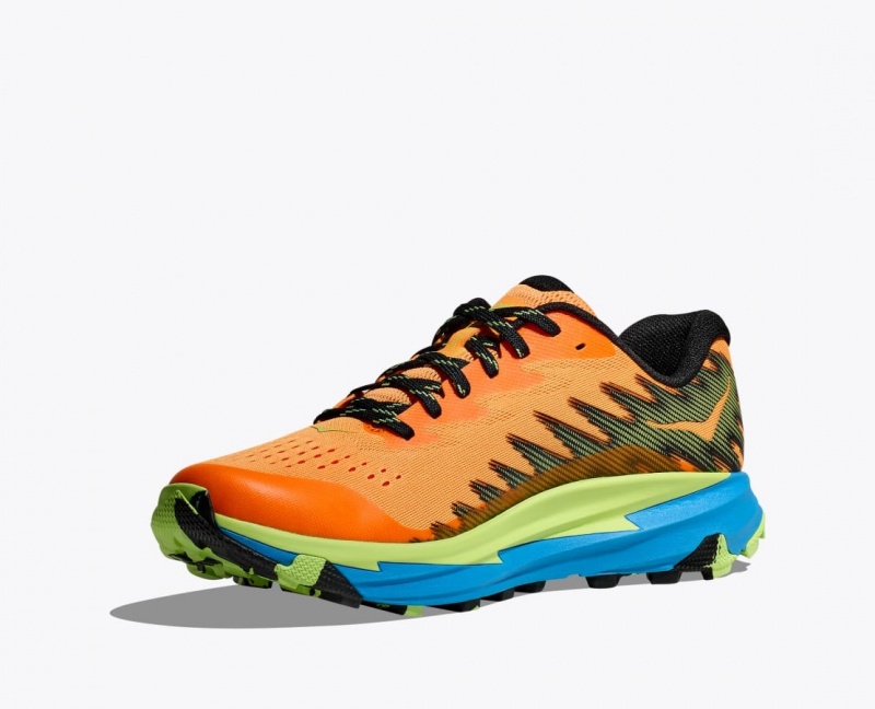 Men's HOKA Torrent 3 Trail Running Shoes Orange / Green | 278-NKOVIE