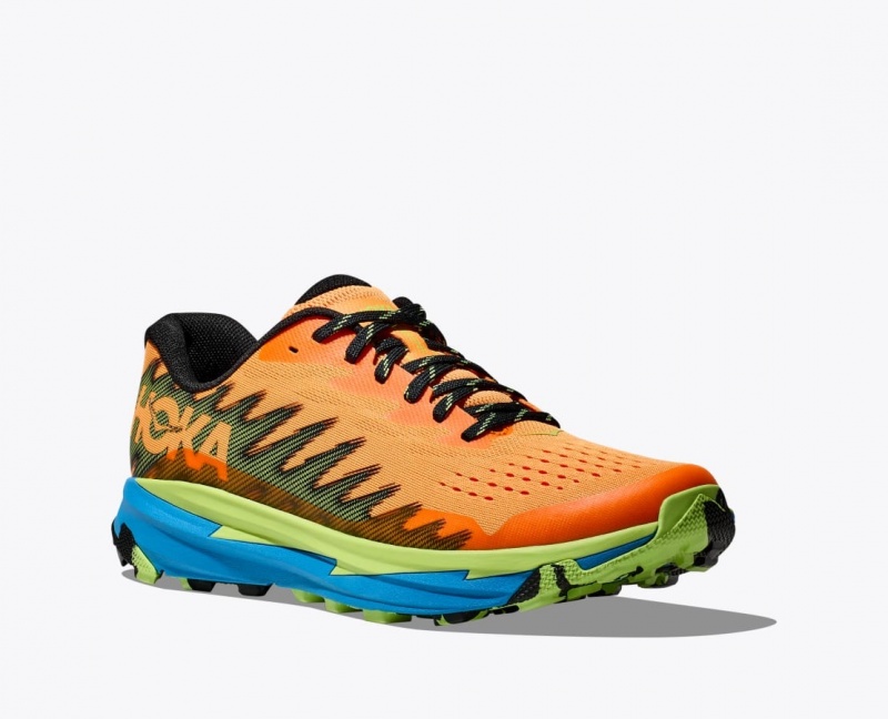 Men's HOKA Torrent 3 Trail Running Shoes Orange / Green | 278-NKOVIE