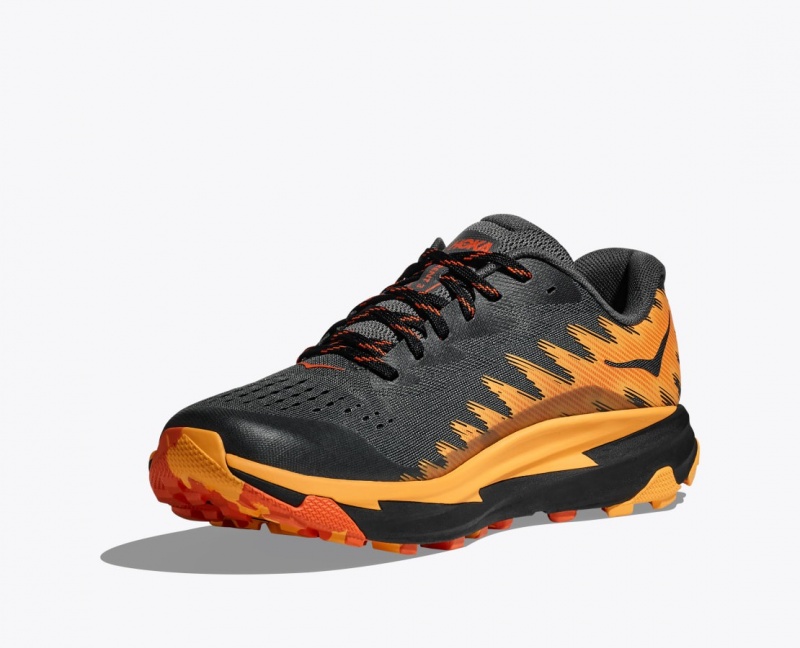 Men's HOKA Torrent 3 Trail Running Shoes Black / Orange | 861-LXJBSU