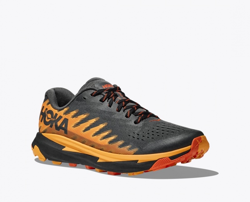 Men's HOKA Torrent 3 Trail Running Shoes Black / Orange | 861-LXJBSU