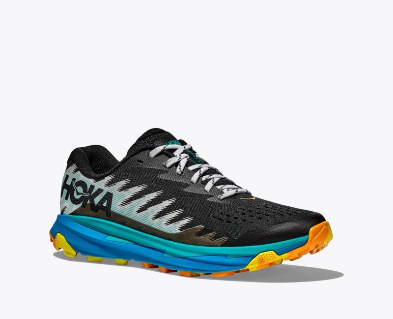 Men's HOKA Torrent 3 Trail Running Shoes Black / Blue | 716-JRNFKW