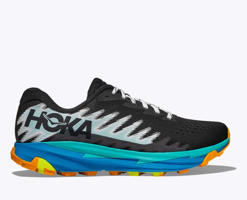 Men\'s HOKA Torrent 3 Trail Running Shoes Black / Blue | 716-JRNFKW