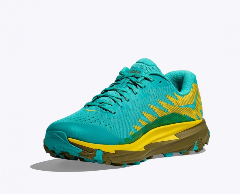 Men's HOKA Torrent 3 Trail Running Shoes Turquoise / Yellow | 975-TVFQPS