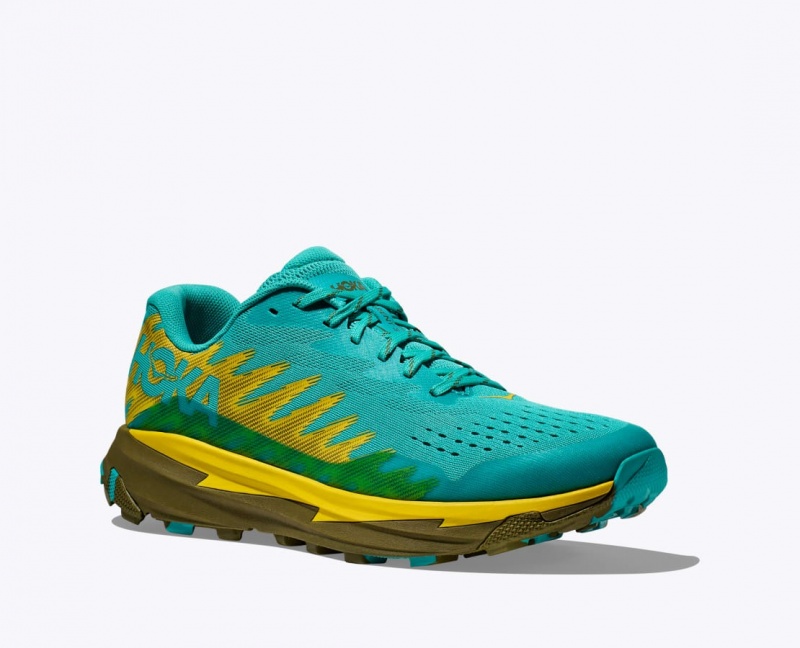 Men's HOKA Torrent 3 Trail Running Shoes Turquoise / Yellow | 975-TVFQPS