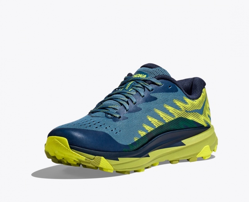 Men's HOKA Torrent 3 Trail Running Shoes Dark Blue / Green | 361-PYWBON