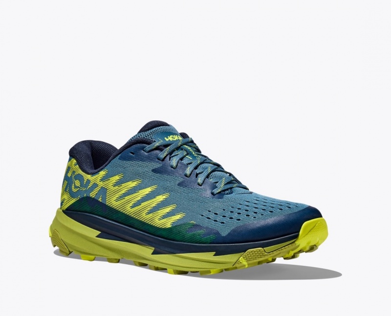 Men's HOKA Torrent 3 Trail Running Shoes Dark Blue / Green | 361-PYWBON