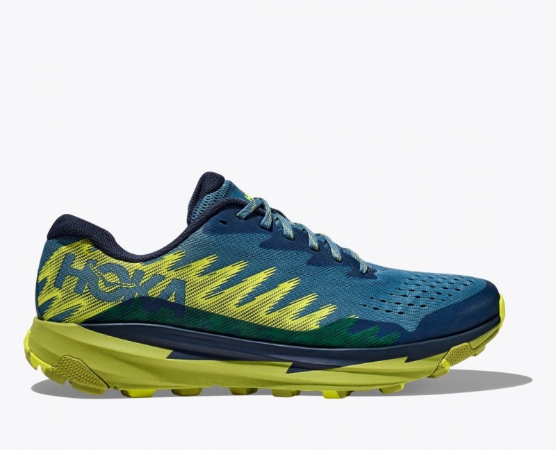 Men\'s HOKA Torrent 3 Trail Running Shoes Dark Blue / Green | 361-PYWBON