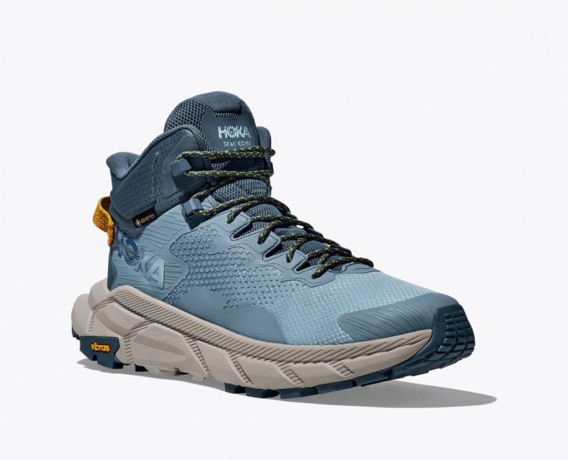 Men's HOKA Trail Code GTX Hiking Boots Blue | 195-MZADXB